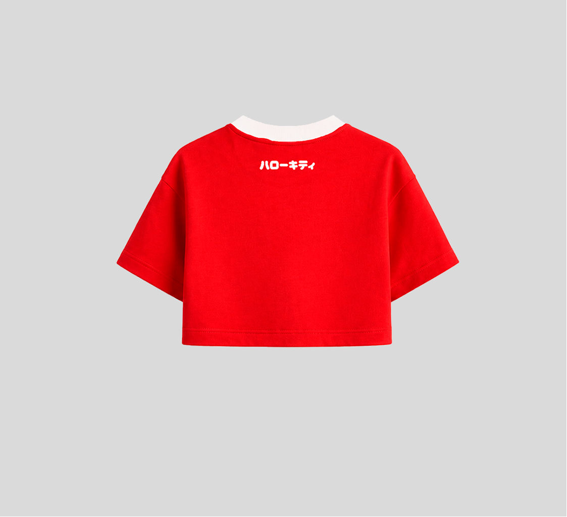 Cropped Oversized - Hello Kitty - Kanji (Vermelho)